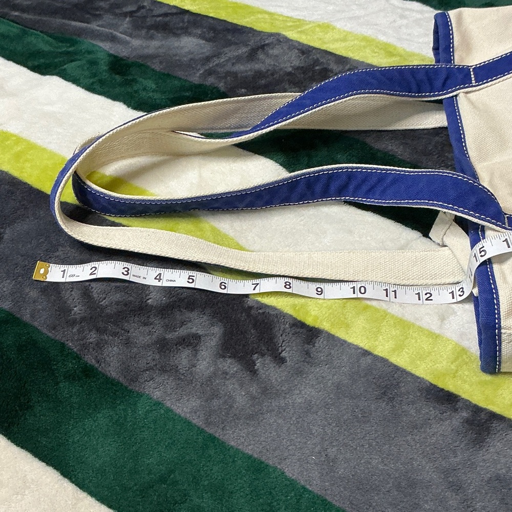 Lands' End Canvas Tote in Cream with Blue Trim - Picture 7 of 13